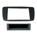 Marco 2DIN Gris Azulado con cajetin (nit black) | SEAT Ibiza 2008 hasta 2013