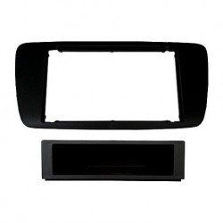 Marco 2DIN Negro Metalizado con cajetin (azabache black) | SEAT Ibiza 2008 hasta 2013